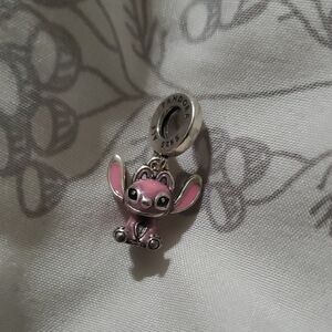 Pandora Pink and Silver Angel Charm Disney Lilo And Stitch